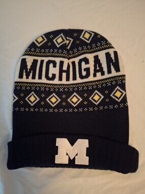 University Of Michigan Knit Beanie- Fair Isle. NWOT. Mens - Unisex- OSFM